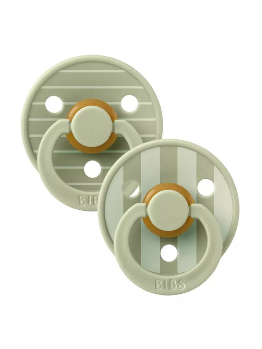 bibs | sage green stripe pacifier set size 2 NIB